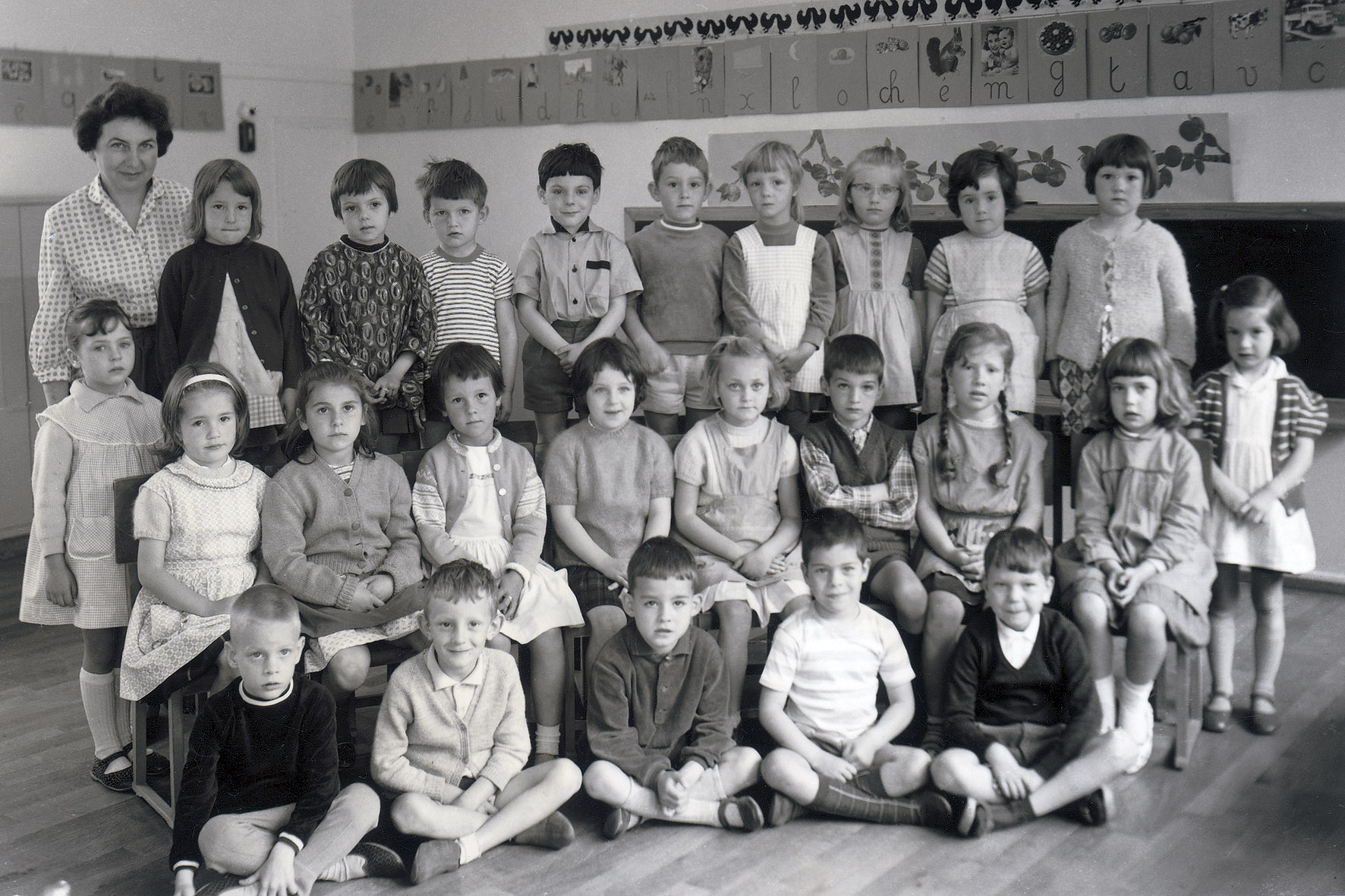 Photo de classe, école enfantine de Vevey.