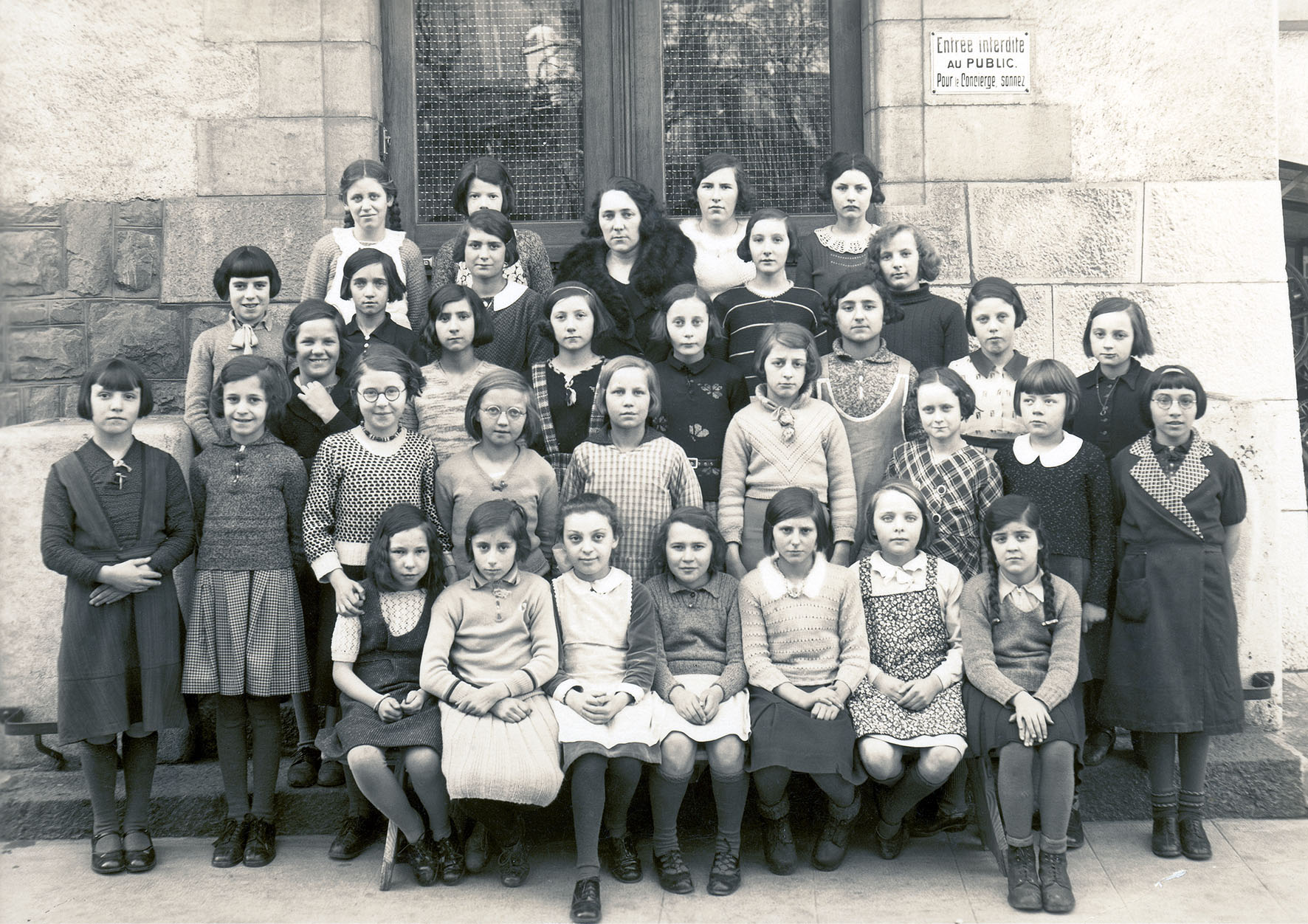 photo de classe primaire, 5e filles, collège de Prélaz, Lausanne