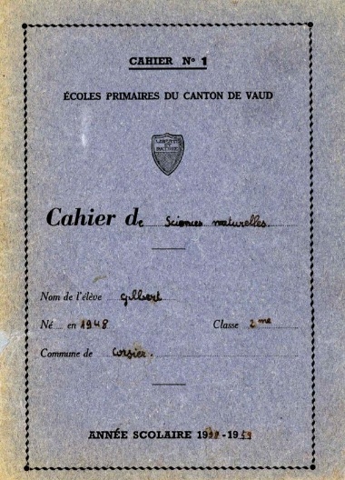Cahier de Sciences naturelles - Gilbert (10 ans) - 1958-59