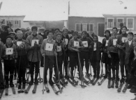 1931 - Concours de ski – classe primaire supérieure, M. Paul Piot, instituteur – Bière – 1er février